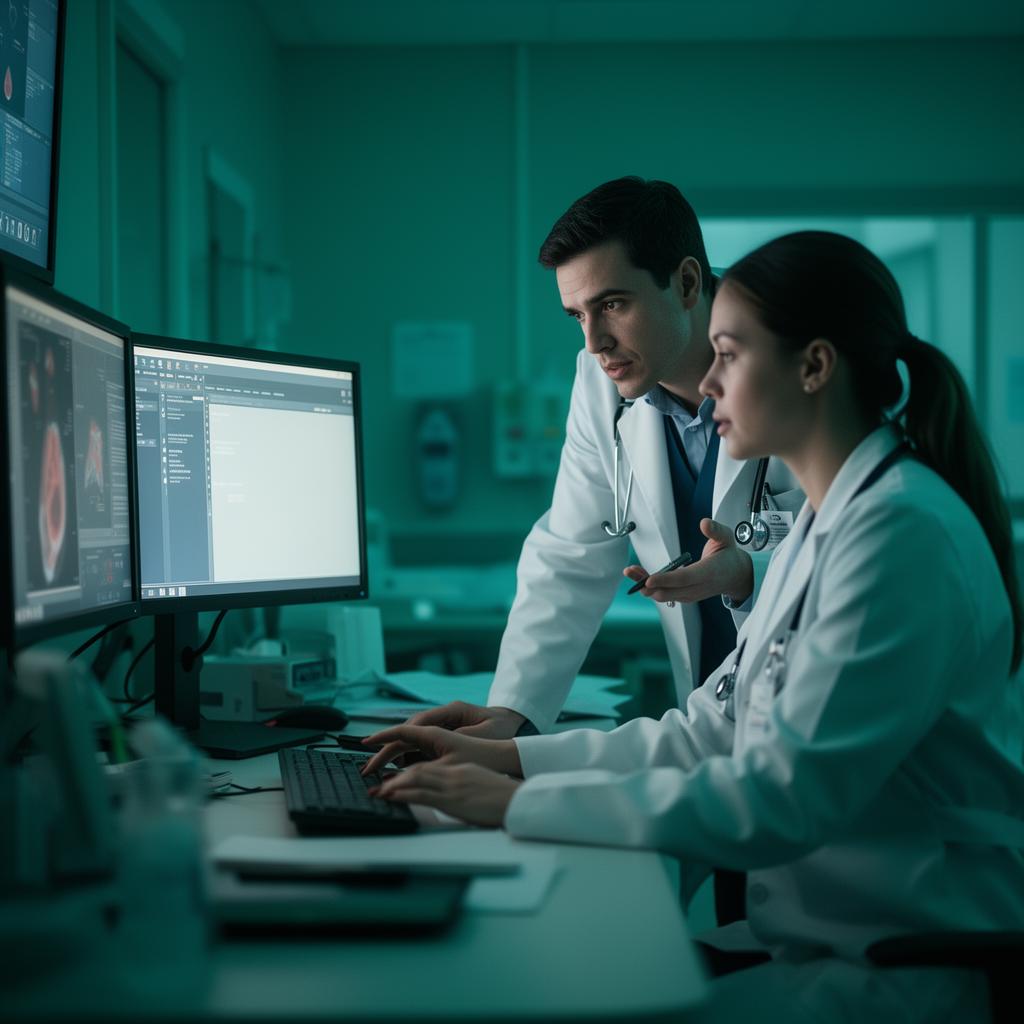 Médicos discutindo um caso clínico durante o plantão